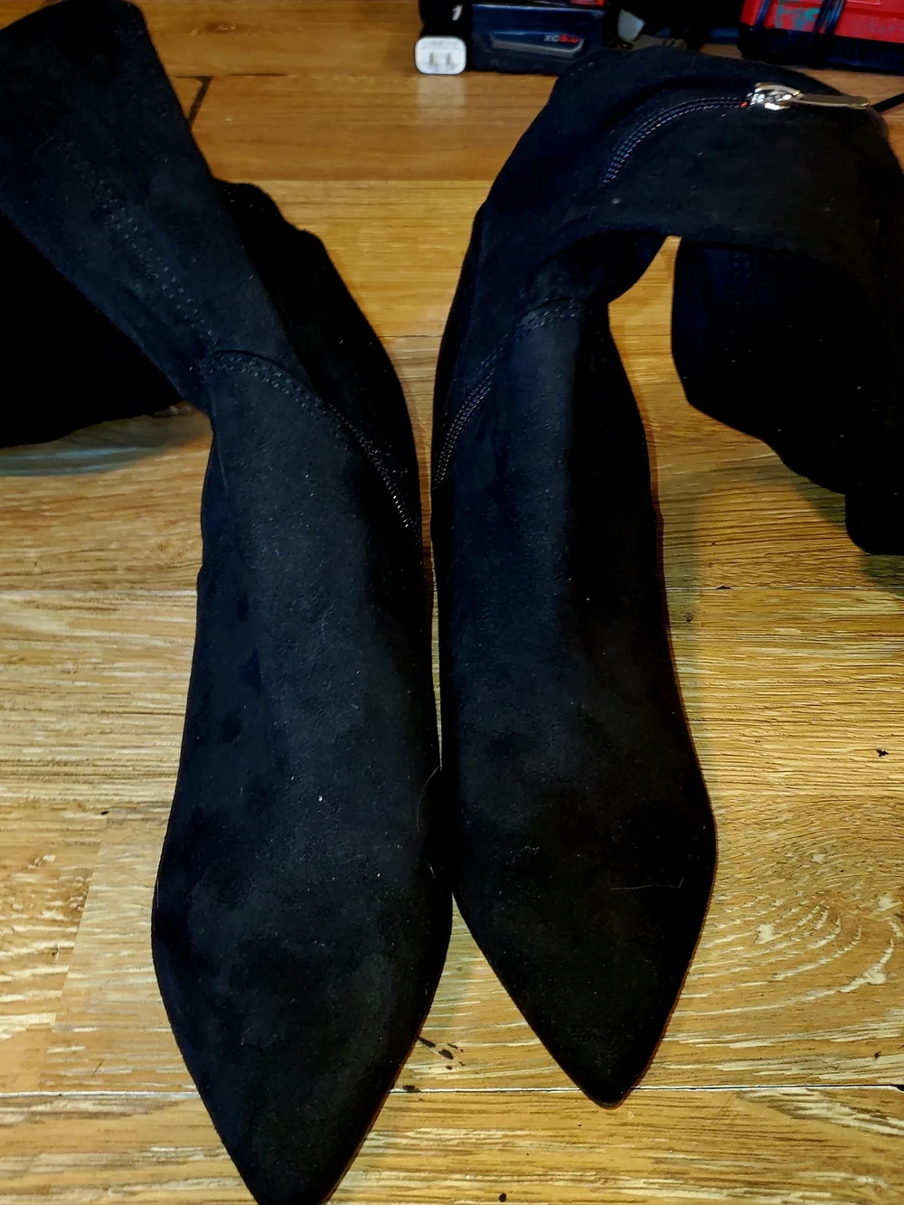 Marc Fisher Black Over-the-Knee Block Heel Boots